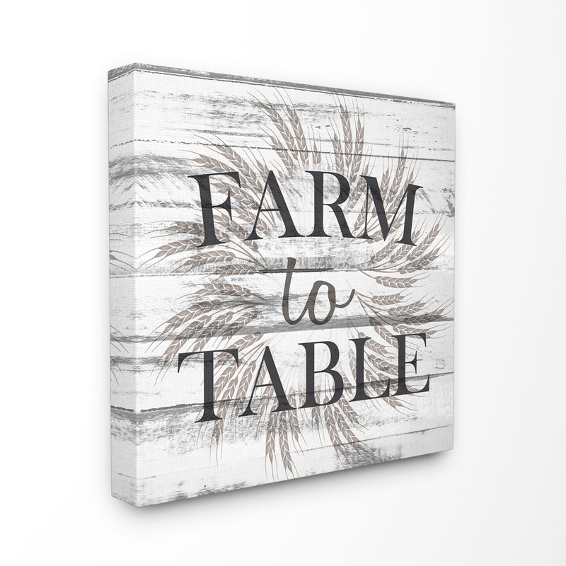 « farm to table en planches look », impression, H 17 po x l 17 po x P 1,5 po, Toile