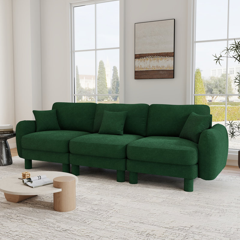 Canapé 3 places Modern Boucle, Vert