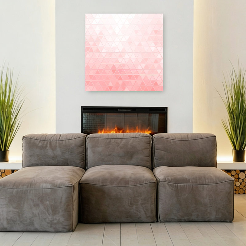 Art mural lilas géométrique abstrait dégradé rose, H 36 po x l 36 po
