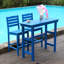 Tables de patio durables en PEHD, salle à manger extérieure bleu marine pour les cours