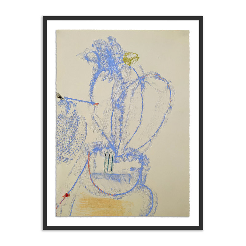 Rubbings 1 Print by Fox Print, Black Single Picture Framed, 40" H x 30" W x 2.5" D