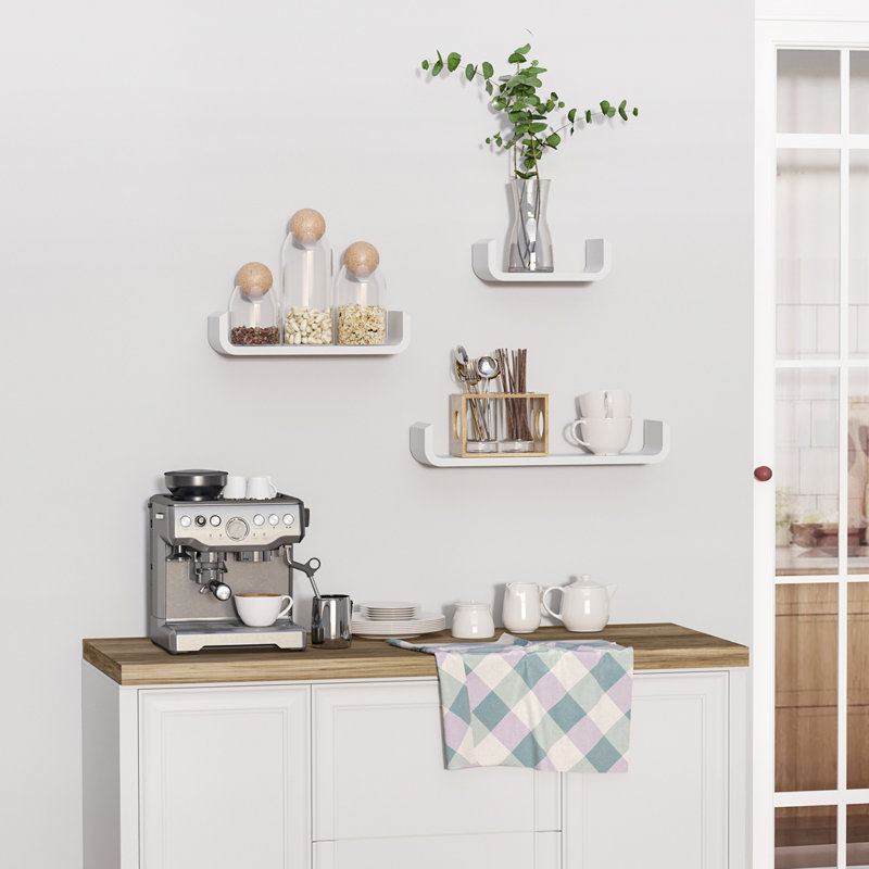 3 Piece U-Shaped Floating Shelf