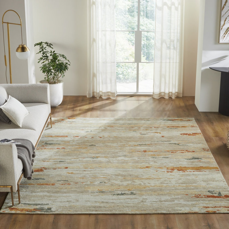 Toros Rust Gray Hand-Knotted Wool Area Rug, Rectangle 8' x 10'