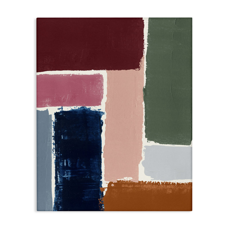 Art mural sur toile à motif de formes rectangulaires par Victoria Barnes, H 40 po x l 30 po