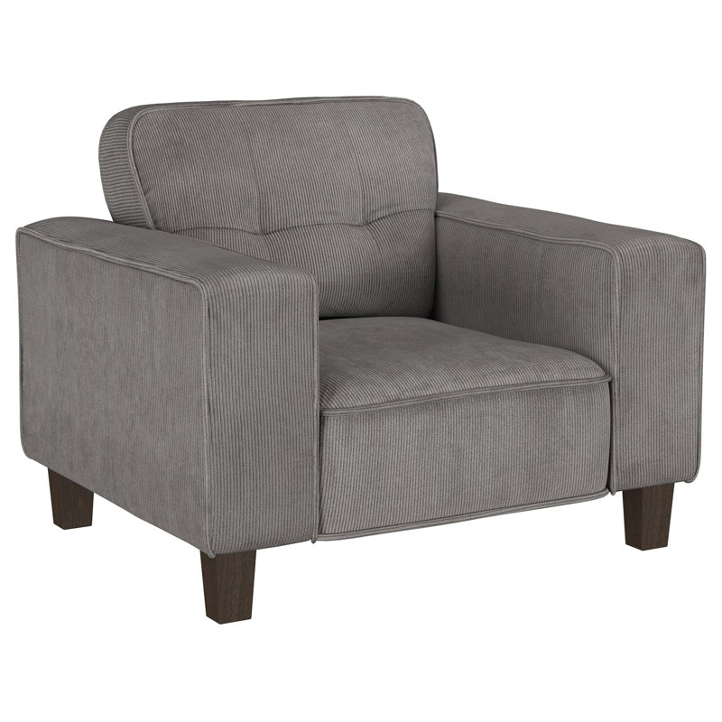 Fauteuil d'appoint capitonné Dana, Gris anthracite