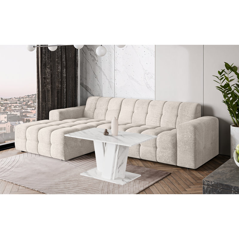 Pedestal Coffee Table, White