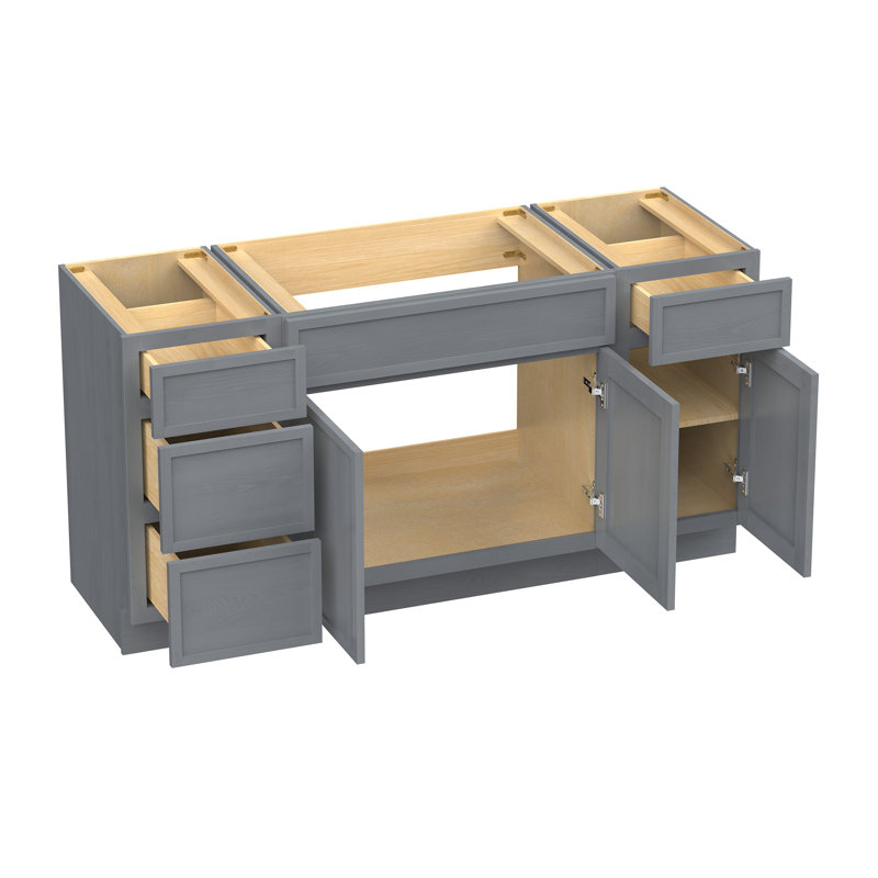 Base de meuble-lavabo simple 60 po seulement, Argent
