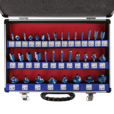 Stalwart Router Bits Set - Carbide Woodworking Tool Kit for Home Improvement