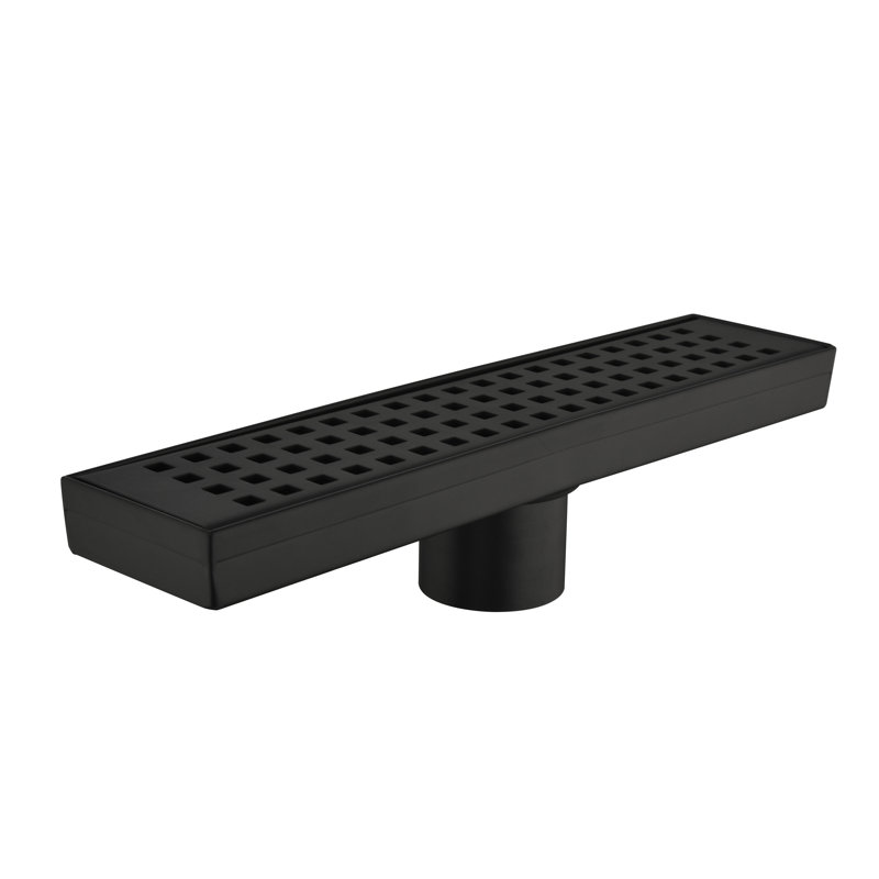 Drain de douche linéaire de 12 pouces avec grille quadrato amovible, drain de douche en acier inoxydable 304 et crépine inclus
