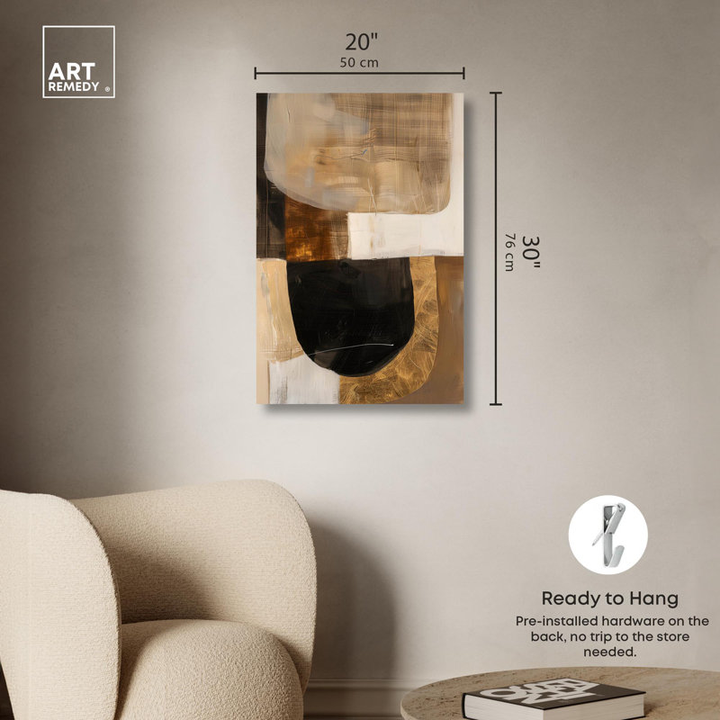 Soil Canvas Midcentury Abstract par Art Remedy, H 30 po x l 20 po, Toile tendue