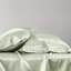 Ensemble de draps 4 pièces en satin de luxe sauge - froissé, lisse et soyeux, sans produits chimiques, comprend des taies d'oreiller douces pour les cheveux