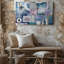 Toile un collage vibrant mettant en vedette un tableau de teintes mauves mettant en vedette des papillons délicats flottant au-dessus de tendres impressions sur toile florales-2020055145