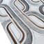 Tapis géométrique moderne en peau de vache gris et beige-881176269