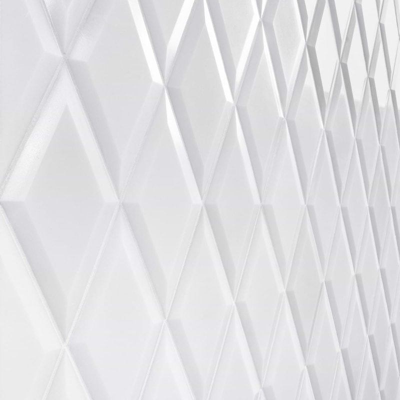 Basque 6x12 Beveled Polished Marble Tile, White
