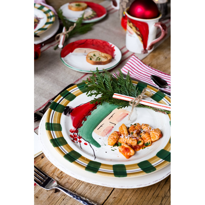 Old St. Nick Handmade Earthenware Dinner Plate
