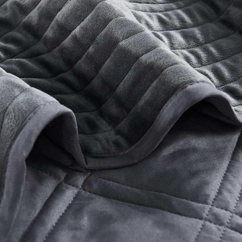 4 Piece Oversized soft Microplush Quilt Set, Queen Quilt + 2 Standard Shams + Throw Pillow, Steel Gray