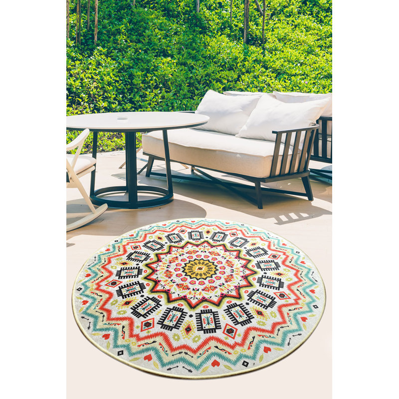 Tapis antibactérien rond, 39,4 po de diamètre, 100% polyester, hauteur de poils de 0,2 po | Dessous antidérapant, lavable à la machine | Parfait pour le salon, la chambre à coucher et la salle de jeux, conception douce et durable