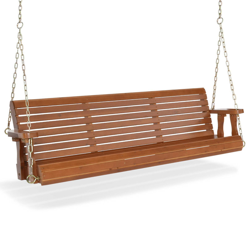 Katheryn 3 Person Porch Swing, Brown