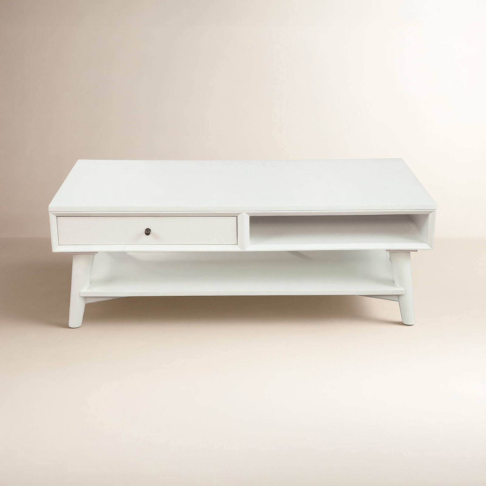 Williams 48" Mahogany Storage Coffee Table, White