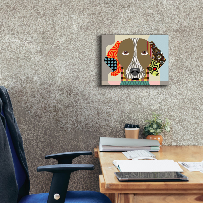 'Weimaraner' by Lanre Adefioye, Canvas Wall Art, 12" H x 16" W x 0.75" D