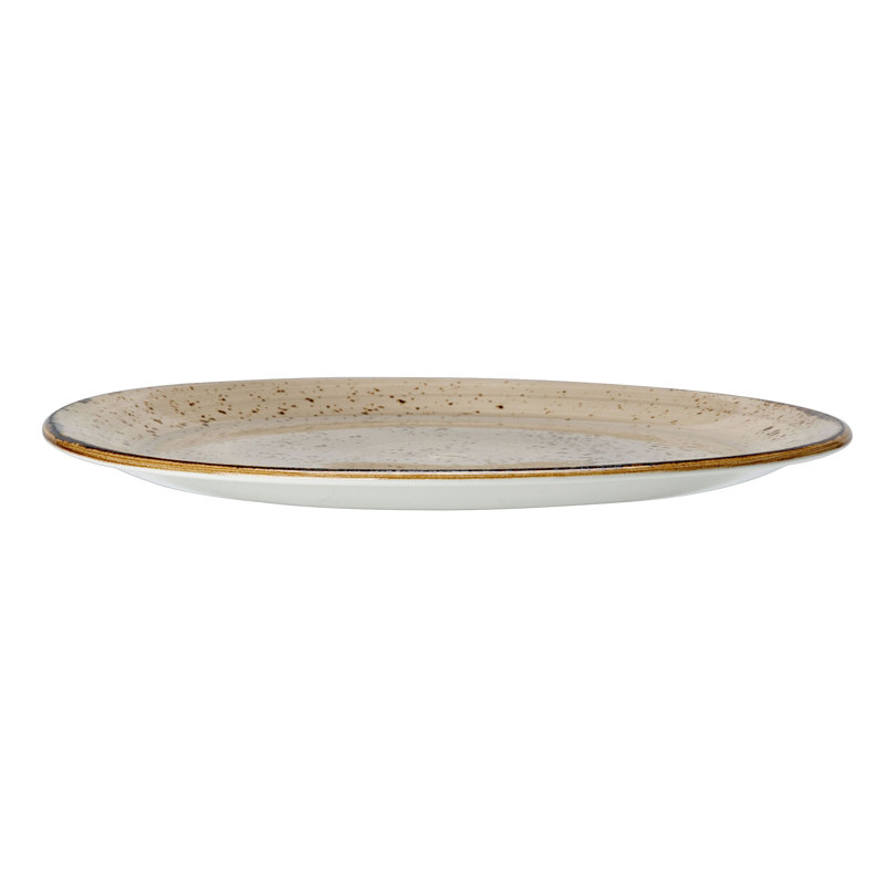 Assiette en forme de pomme craquelée, Beige