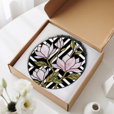 Panneau de vitrail 12 "H Magnolia