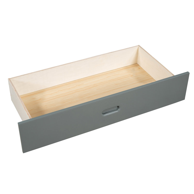Lit superposé gris avec rangement Twintwin - Construction stable en échelles pour