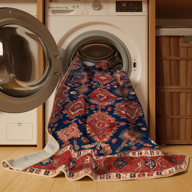 Tapis brun lavable à la machine, Rond 4 pi