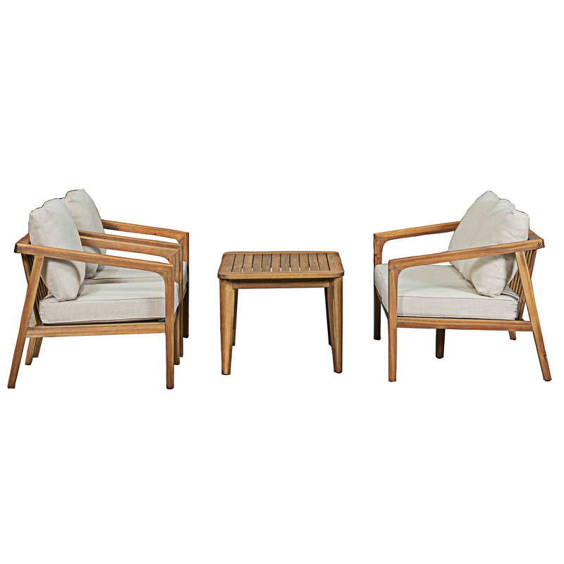 Ensemble de conversation en bois 4 pièces