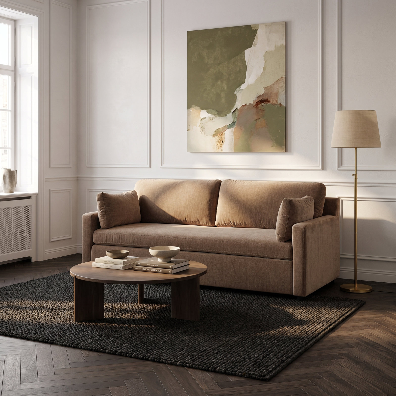 Dannie 84'' Upholstered Sofa, Chocolate Performance Chenille