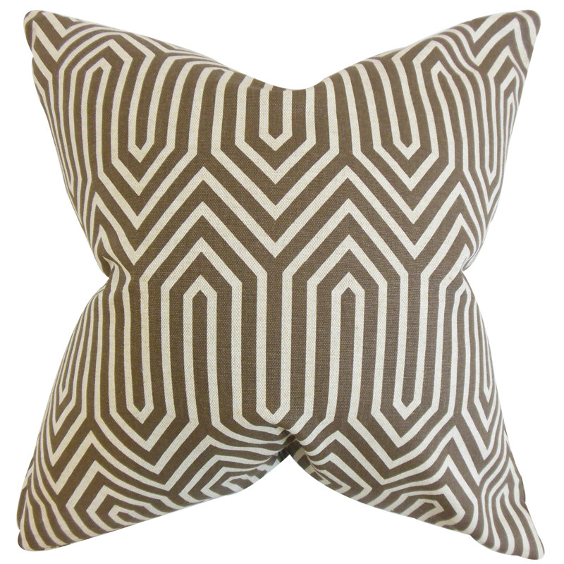 Coussin décoratif géométrique , Brun