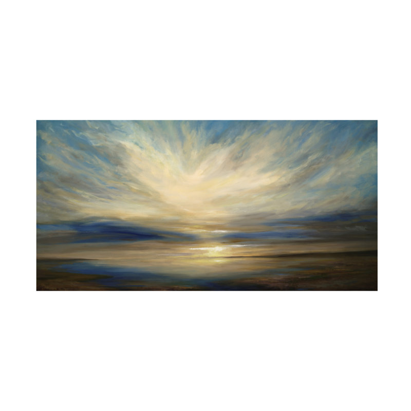 Art mural sur toile tendue - "Wallswept Clouds" Sheila Finch pour décoration de salon, de chambre à coucher ou de bureau - 16 x 32