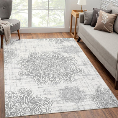 Saruf Washable Floral Indoor Rug