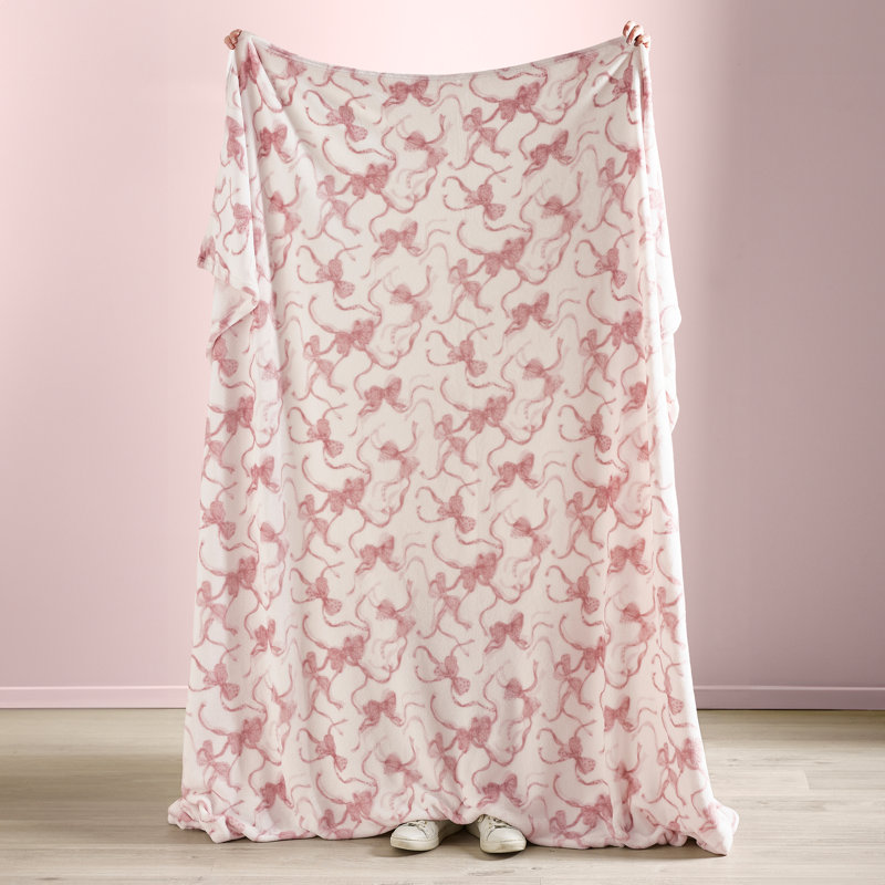 Bow Cosy Fleece Oversized Blanket Throw
