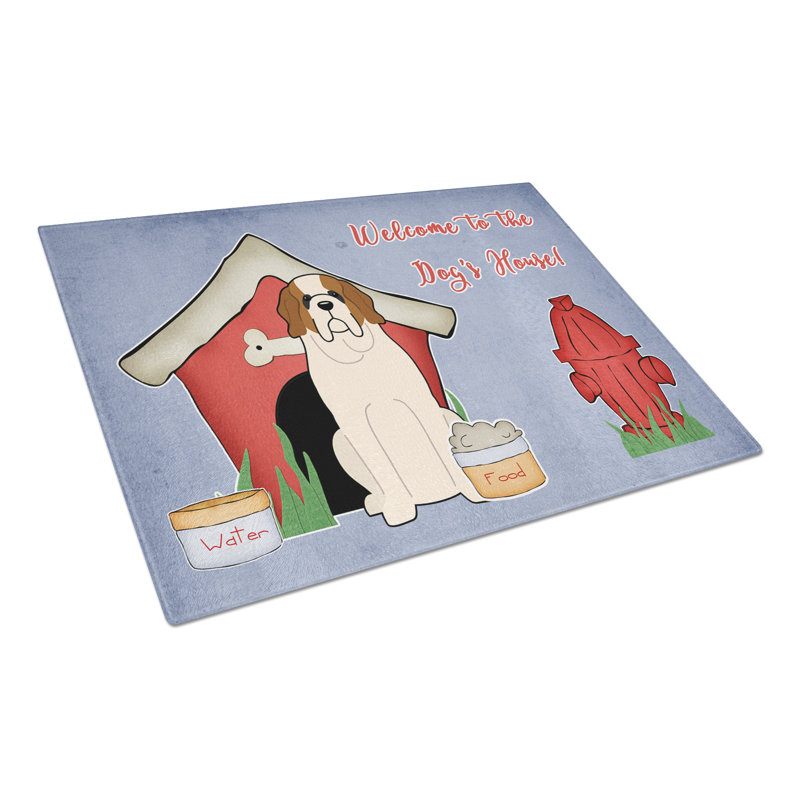 Caroline's Treasures Dog House Glass Saint Bernard Cutting Board
