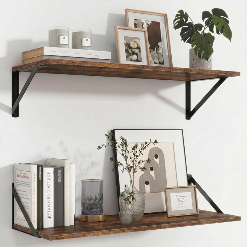 12.7cm H x 60.93cm W Bookcase, Brown