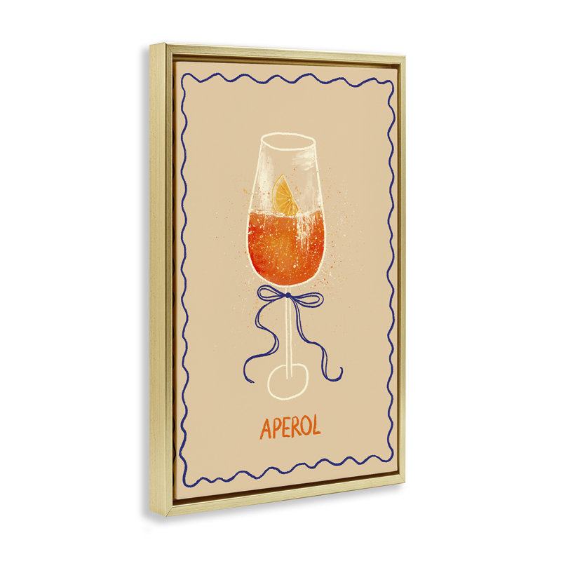 Art mural sur toile Aperol with Ribbon Floater, design par Florentina Dolci, H 25 po x l 17 po