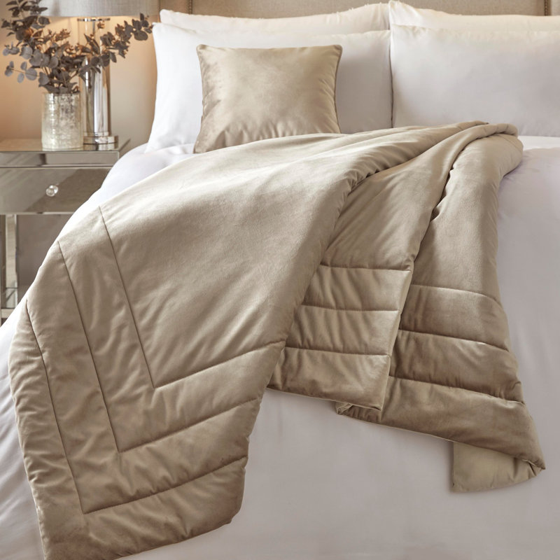 Bedspread Glam Velvet, W220 x L150cm, Linen