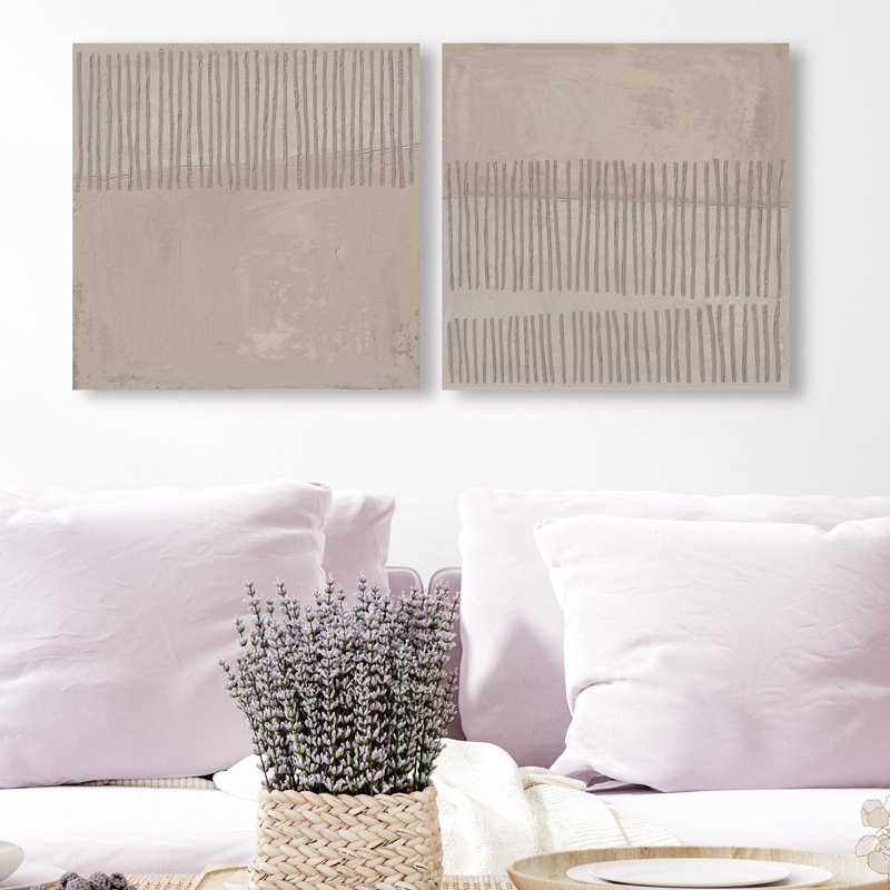 Minimal Fence Set Canvas Abstract Print by Oliver Gal, Black Frame, 12 x 12, 16"H x 16"W, Gallery Wrapped