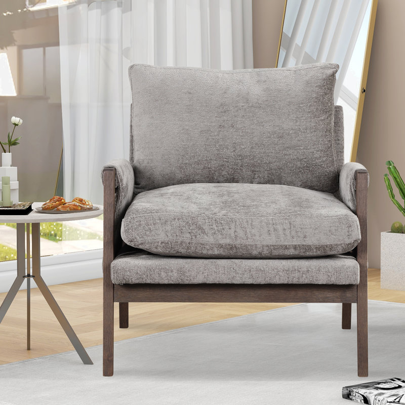 Fauteuil de salle à manger rembourré, Gris