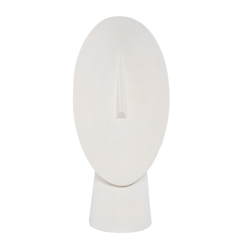 Cycladic Head, Sculpture, Oval, White Stone