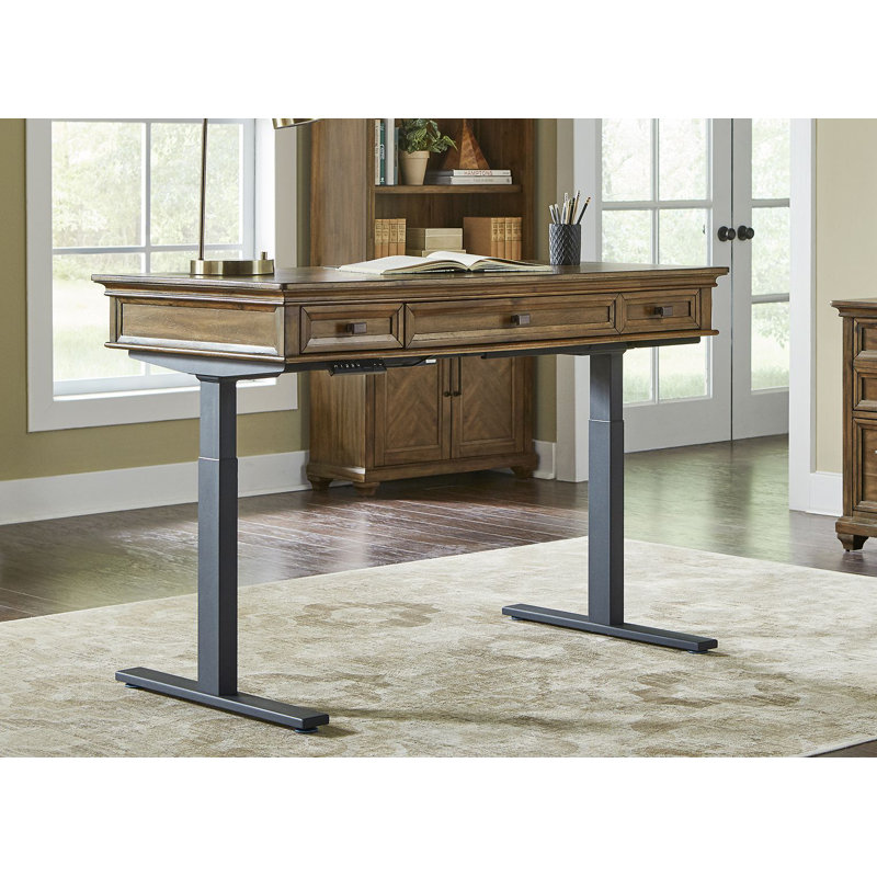 Gibert Adjustable Corner Standing Desk with Power Outlet