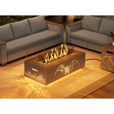 Table de foyer d'extérieur au propane en métal 12 "H x 42" l 12 po