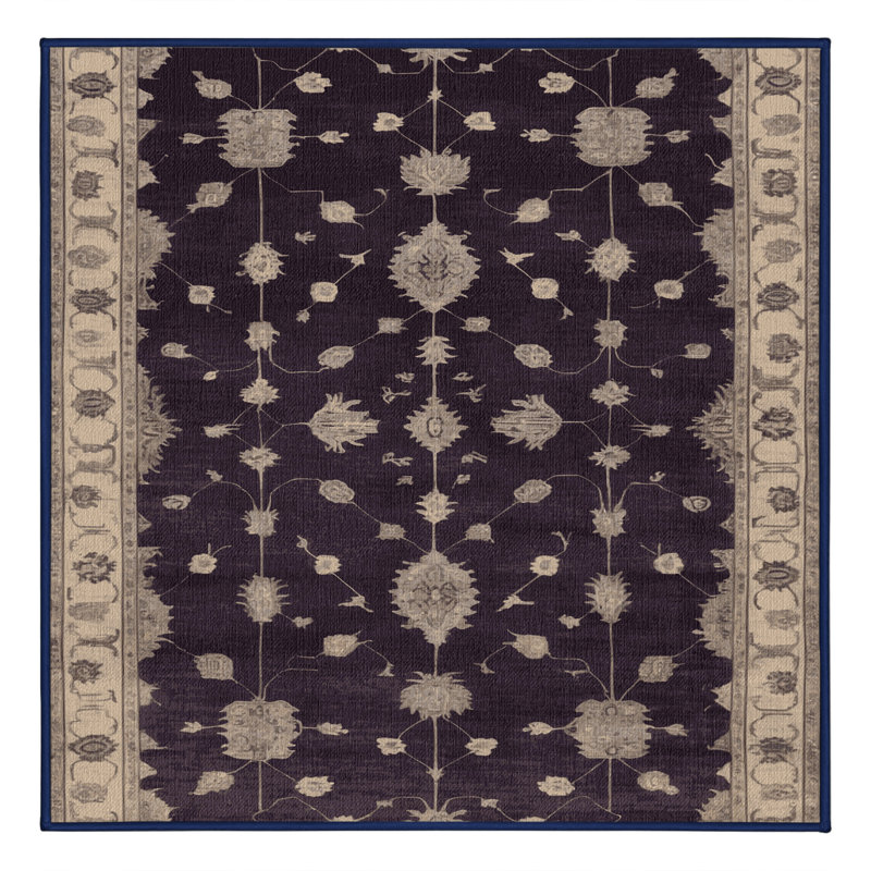 Tapis mauve lavable à la machine, Carré 5 pi