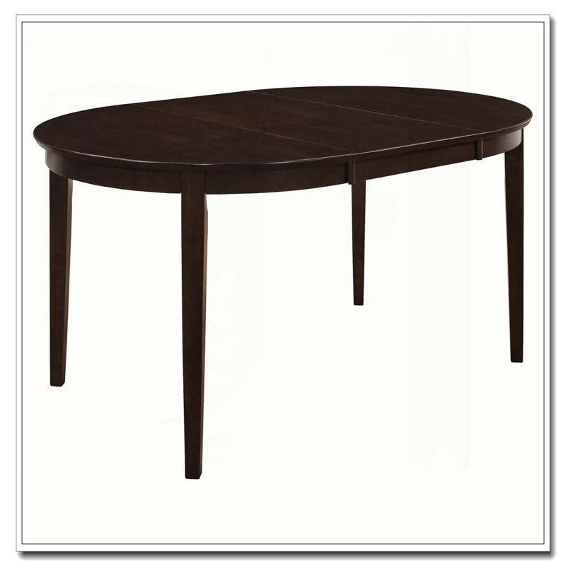 Cappuccino Oval Dining Table with Leaf Extension