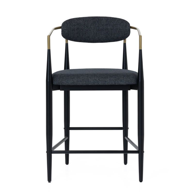 Tabouret de comptoir 25,2 po Fino Ayliana, Gris foncé