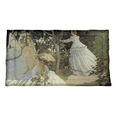 Coussin décoratif Claude Monet «Les femmes dans le jardin»