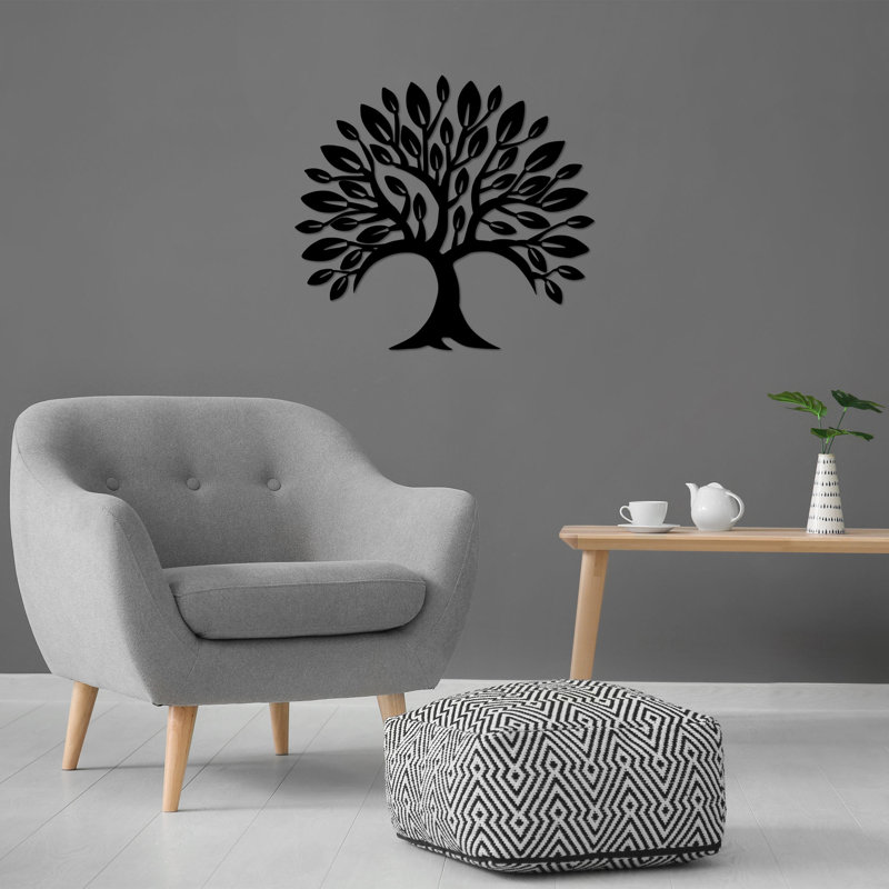 Stylish Decorative Metal Wall Accessory, Black, 27.6 x 22.4 inches | 100% Metal, Thickness: 0.06 inches | Easy Wall-Mount Design, Lightweight (1.0 lbs) | Perfect for Home Décor and Modern Interiors