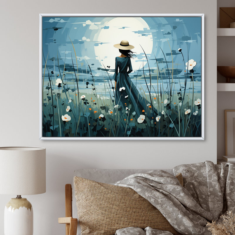 Contemporary Urban Retreat sur toile, Cadre flottant blanc, H 34 po x l 44 po x P 1,5 po