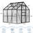 Black 6x6 Ft Large Walk-in Outdoor Greenhouse with Polycarbonate Panels, Aluminum Frame, Adjustable Roof Vent and Sliding Door for Winter Garden Planting-124939719